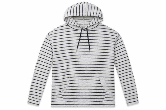 Papaya Womens Grey Striped Polyester Pullover Hoodie Size S