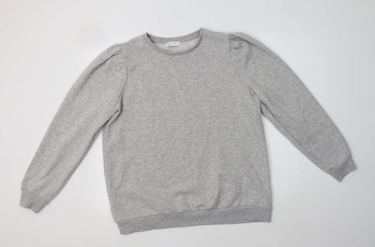 Papaya Womens Grey  Cotton Pullover Sweatshirt Size 14