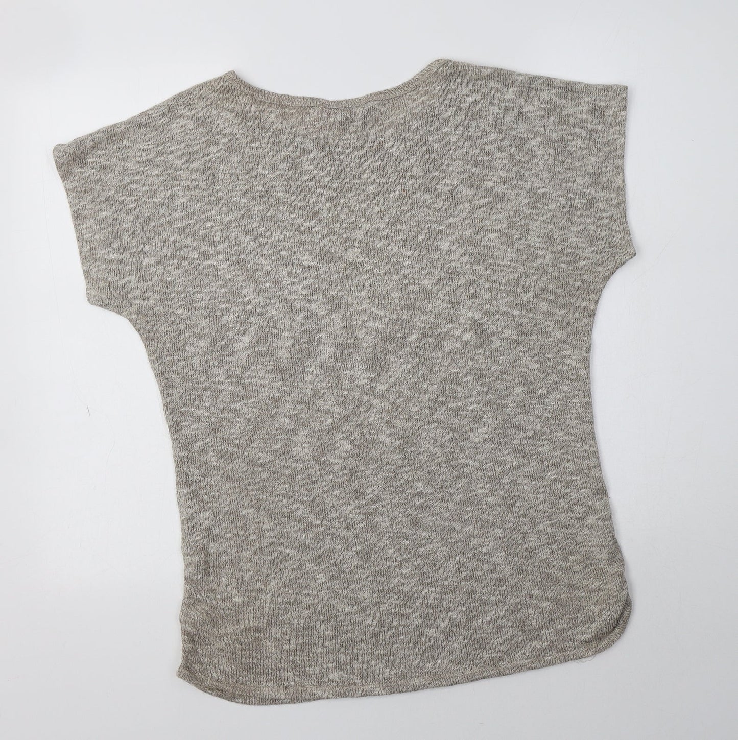 SJS Womens Beige Round Neck  Polyester Pullover Jumper Size XL   - Paris