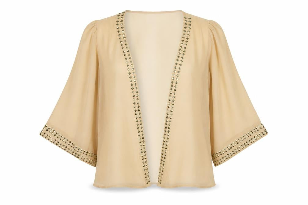 Rare London Womens Beige V-Neck  Polyester Cardigan Jumper Size 6