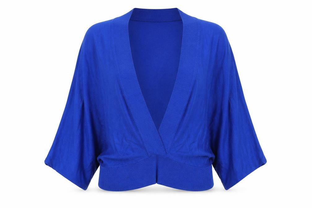 Dots Womens Blue V-Neck  Acrylic Pullover Jumper Size XL