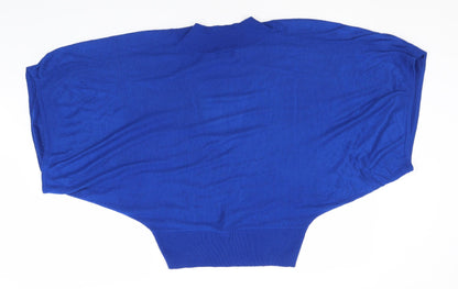 Dots Womens Blue V-Neck  Acrylic Pullover Jumper Size XL