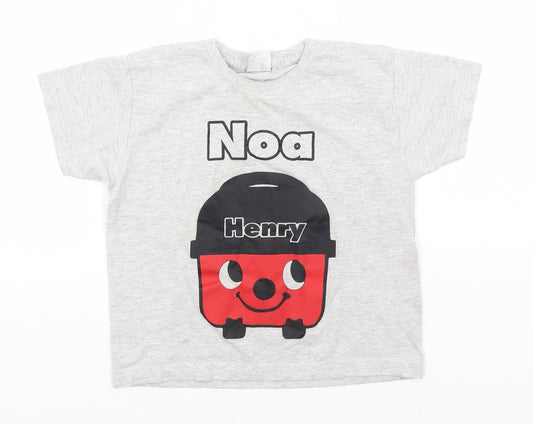 Fruit of the Loom Boys Grey   Basic T-Shirt  Round Neck  - Henry Hoover