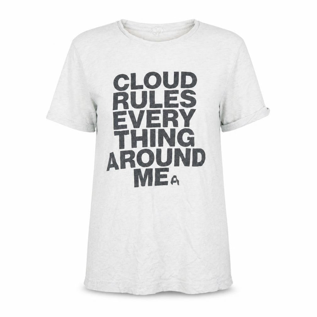 Canvas Womens Grey  Cotton Basic T-Shirt Size S Round Neck - Cloud Rules Every thing Around Me