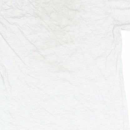 Canvas Womens Grey  Cotton Basic T-Shirt Size S Round Neck - Cloud Rules Every thing Around Me