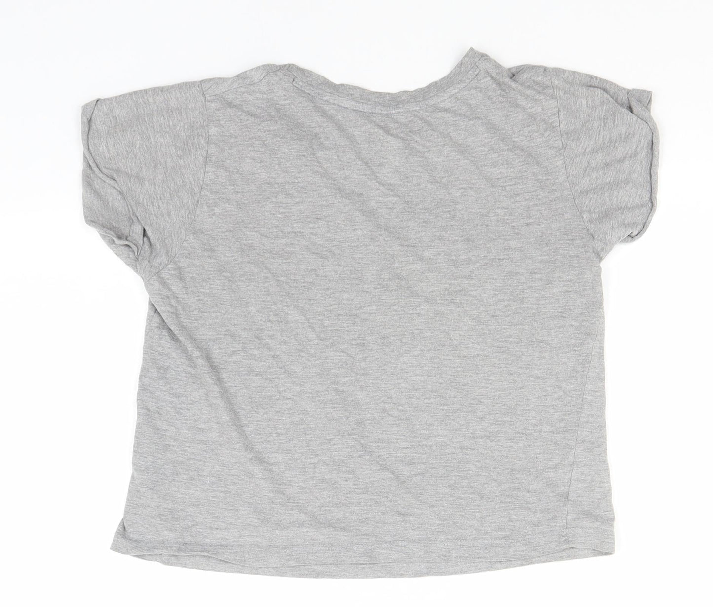 Disney Womens Grey  Cotton Basic T-Shirt Size 6 Round Neck - Beauty and the Beast