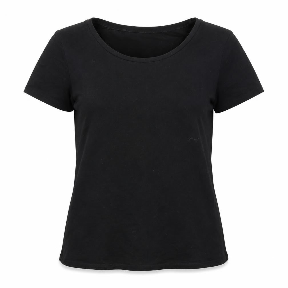 Preworn Womens Black  Acrylic Basic T-Shirt Size M Round Neck