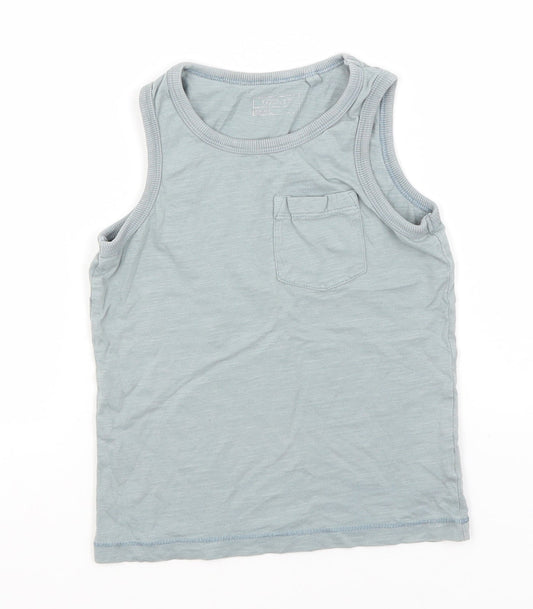 NEXT Boys Green  Cotton Basic Tank Size 5 Years Round Neck