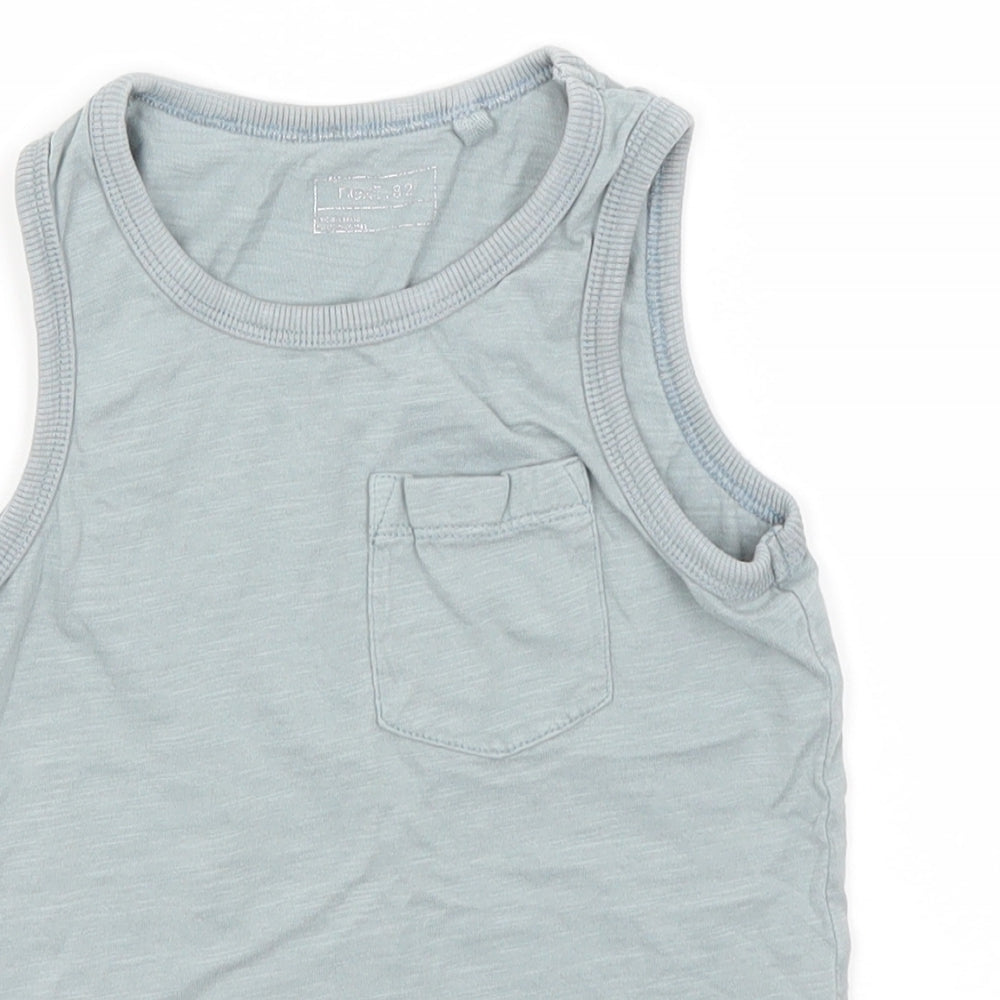 NEXT Boys Green  Cotton Basic Tank Size 5 Years Round Neck