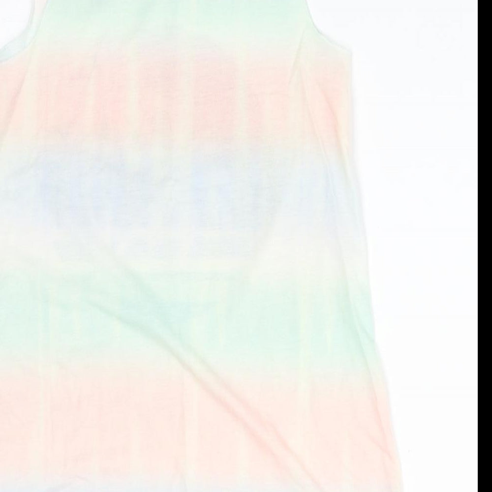 NEXT Girls Multicoloured  Polyester Basic Tank Size 10 Years Round Neck  - PALM TREES