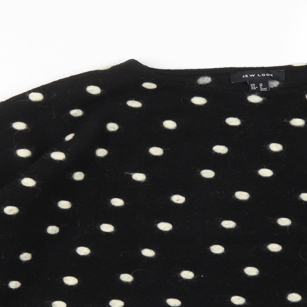 New Look Womens  Polka Dot Acrylic Basic T-Shirt Size M Crew Neck