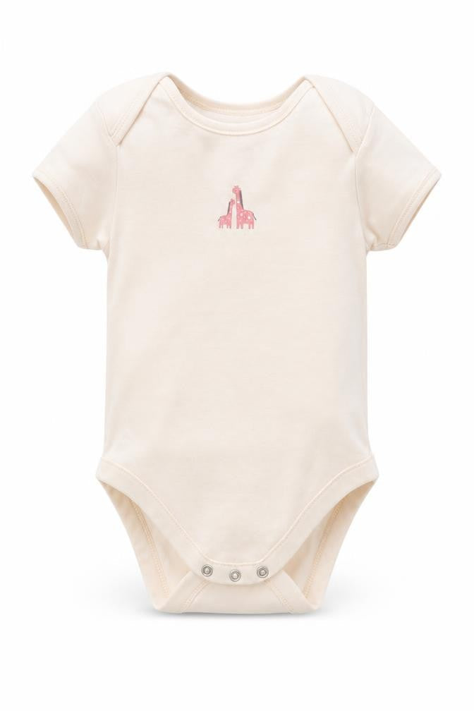 George Boys Beige Animal Print Cotton Romper One-Piece Size 18-24 Months   - Light beige Giraffe