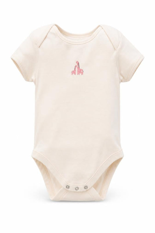 George Boys Beige Animal Print Cotton Romper One-Piece Size 18-24 Months   - Light beige Giraffe