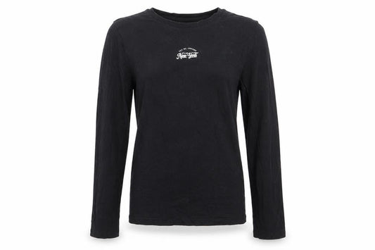 Marks & Spencer Originals Girls Black  Cotton Basic Casual Size 9-10 Years Round Neck  - You are awesome New York