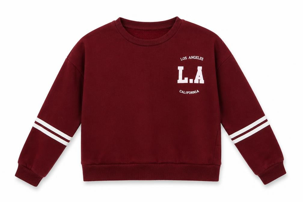 Matalan Girls Red  Cotton Pullover Sweatshirt Size 13 Years   - L.A.