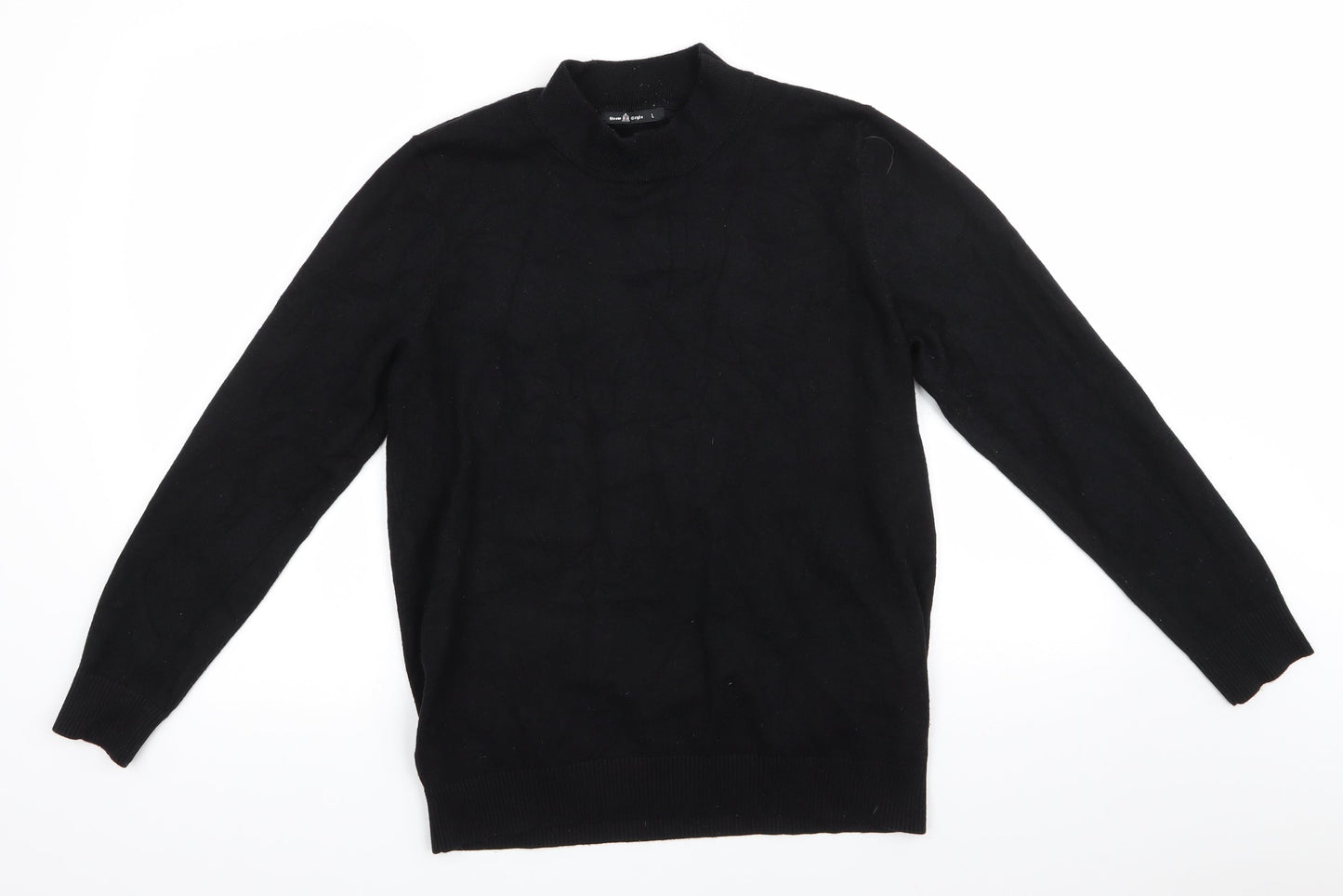 Grow Style Womens Black High Neck  Nylon Pullover Jumper Size L