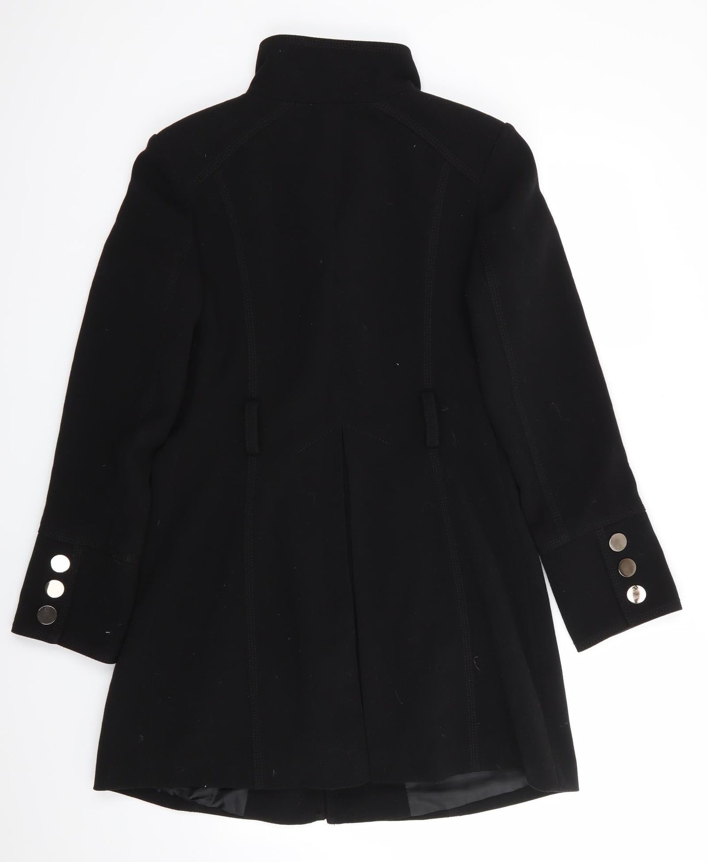 Dorothy Perkins Womens Black   Overcoat Coat Size 12   - Stand Up Collar