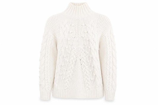Primark Womens Ivory High Neck   Pullover Jumper Size M   - Pale pink Ivory mix