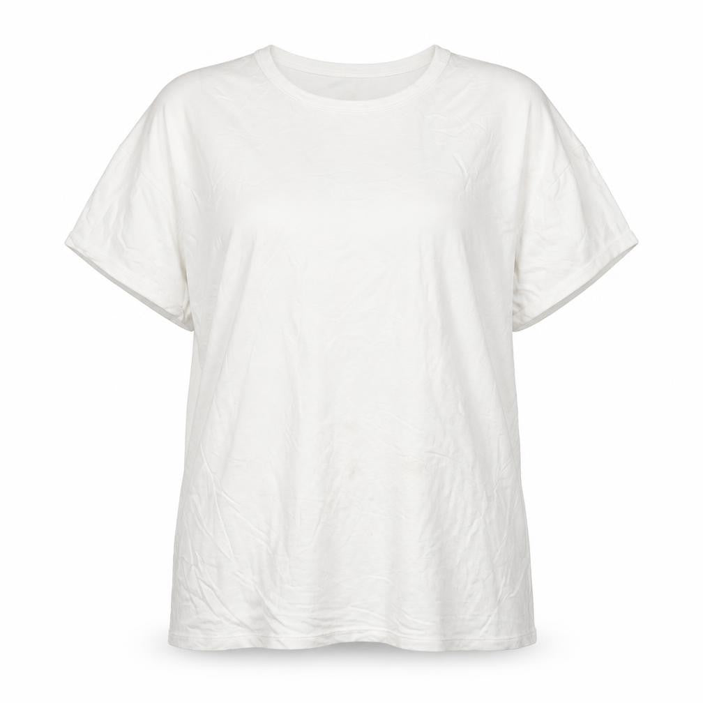 Very Womens White  Viscose Basic T-Shirt Size 14 Round Neck