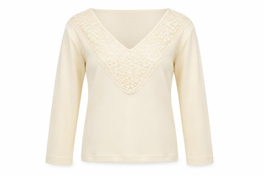 Xe Womens Ivory V-Neck   Pullover Jumper Size M