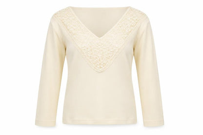 Xe Womens Ivory V-Neck   Pullover Jumper Size M