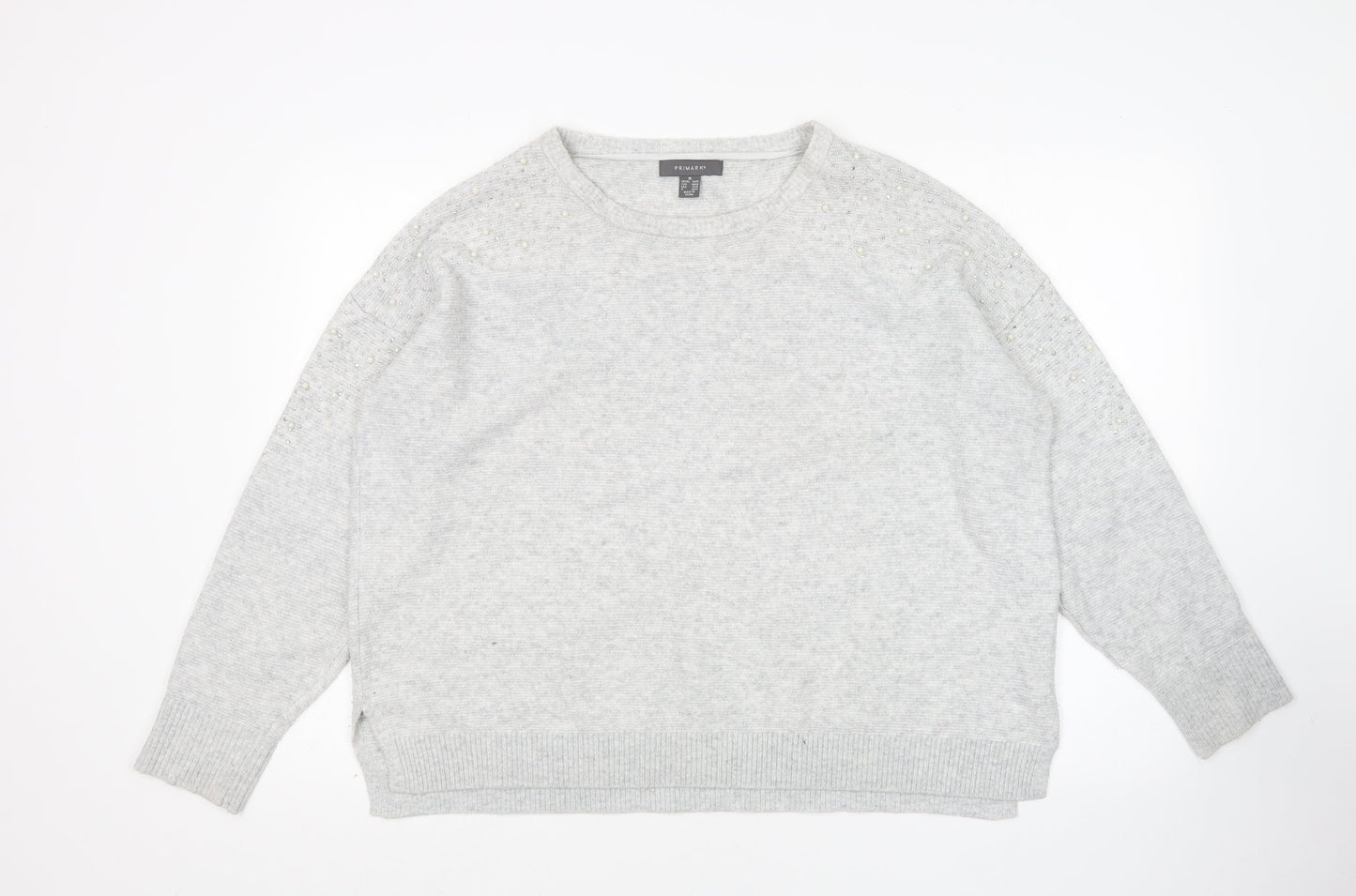 Primark Womens Grey Round Neck  Acrylic Pullover Jumper Size XL