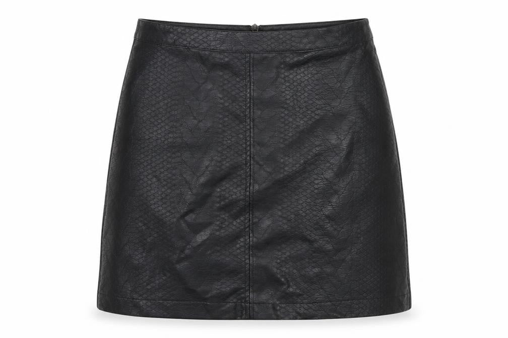 F&F Womens Black  Polyurethane A-Line Skirt Size 8