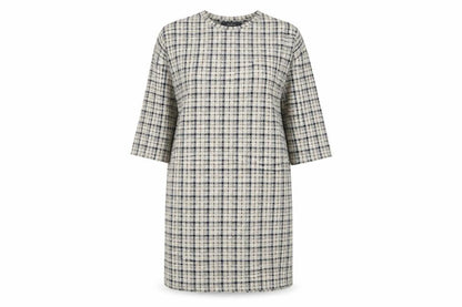 Primark Womens Multicoloured Check Polyester T-Shirt Dress  Size 10  Round Neck