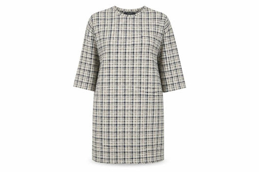 Primark Womens Multicoloured Check Polyester T-Shirt Dress  Size 10  Round Neck