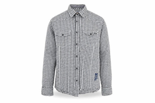 Marks & Spencer Mens Grey Check Cotton  Button-Up Size M Collared Button