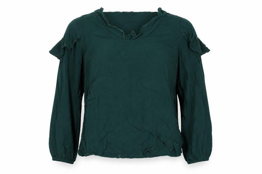 Debenhams Womens Green  Viscose Basic Blouse Size 14 Off the Shoulder