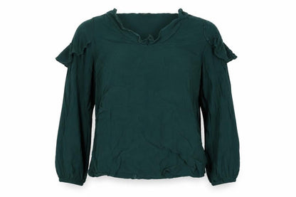 Debenhams Womens Green  Viscose Basic Blouse Size 14 Off the Shoulder