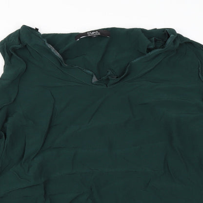 Debenhams Womens Green  Viscose Basic Blouse Size 14 Off the Shoulder