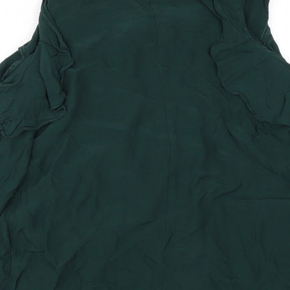 Debenhams Womens Green  Viscose Basic Blouse Size 14 Off the Shoulder