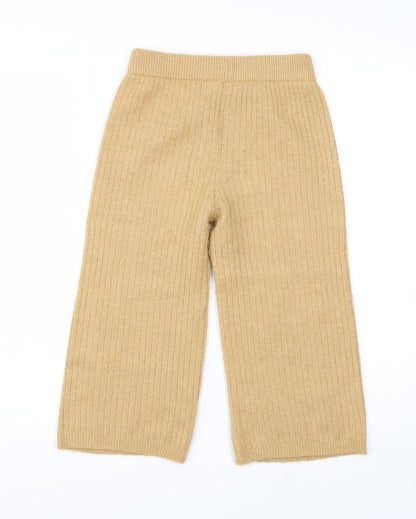 Tu Girls Yellow  Acrylic  Trousers Size 9 Months  Regular