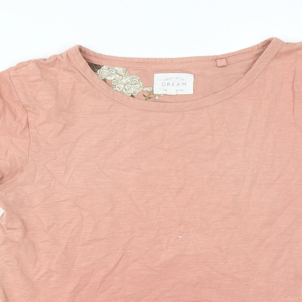NEXT Womens Pink  Cotton Basic T-Shirt Size S Round Neck