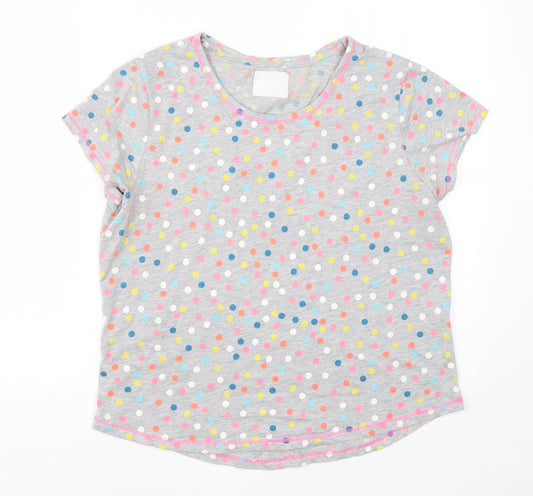 Time to Dream Womens Grey Polka Dot Cotton  Pyjama Top Size M