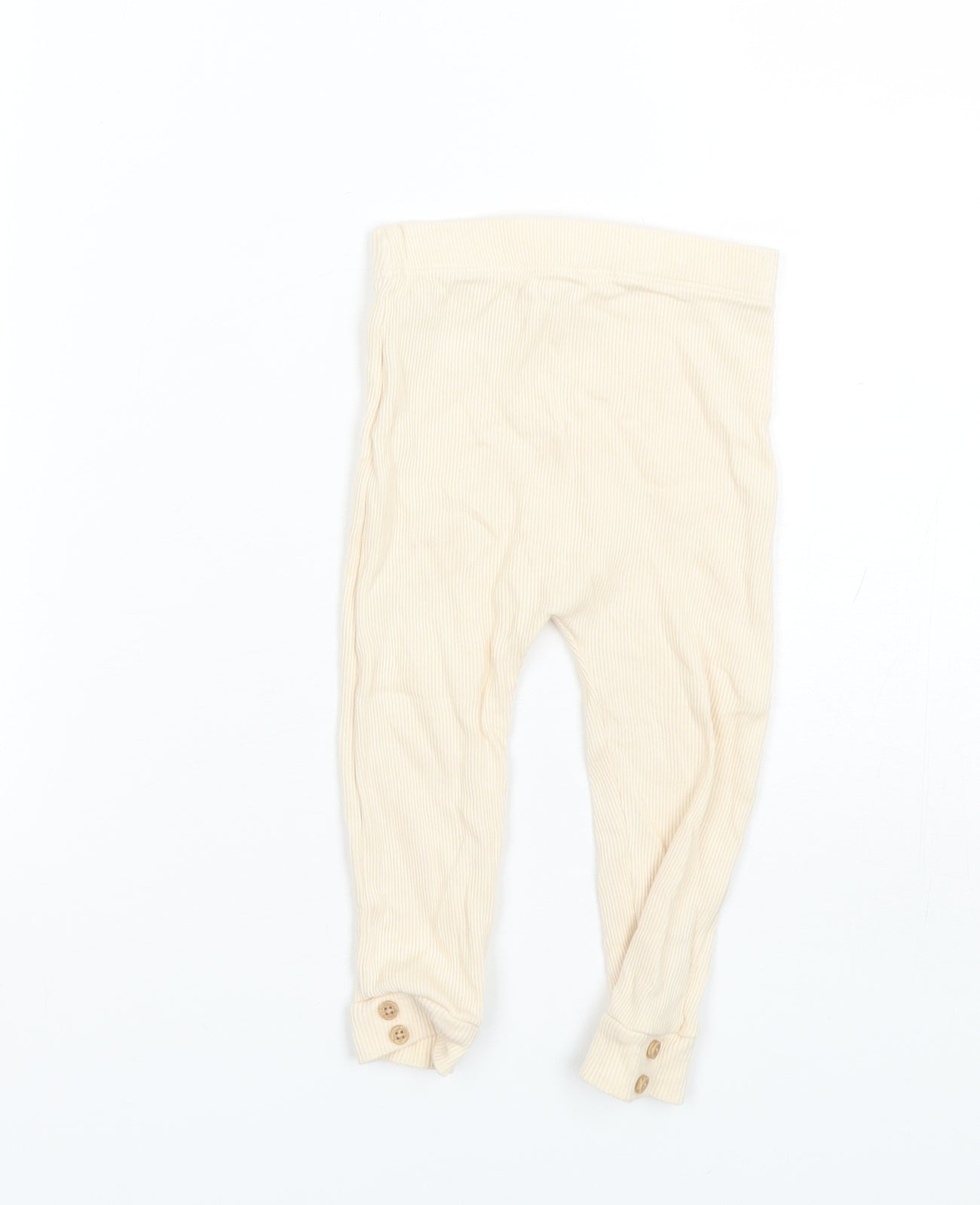 George Baby Beige  Cotton Jogger Trousers Size 9 Months