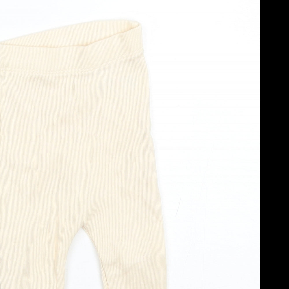 George Baby Beige  Cotton Jogger Trousers Size 9 Months