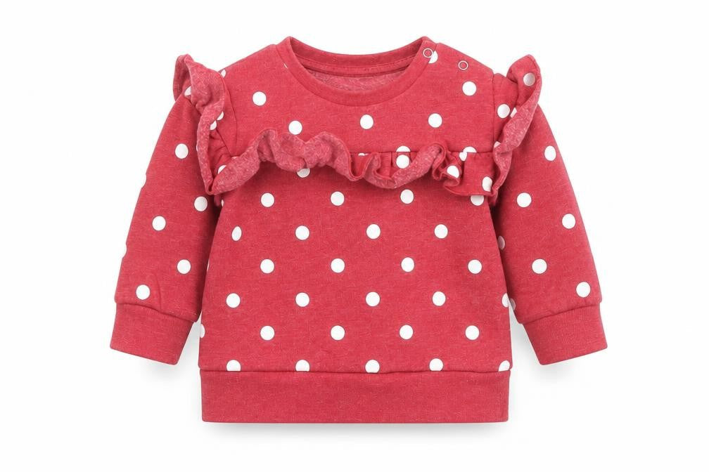 V by Very Baby Red Polka Dot Cotton Pullover Jumper Size 9-12 Months