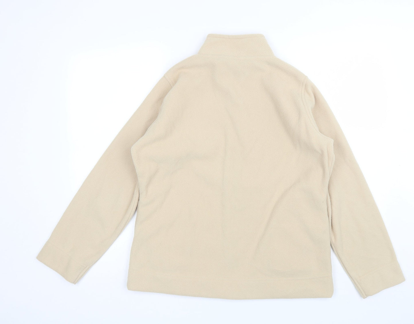Isle Womens Beige Collared  Polyester Full Zip Jumper Size M