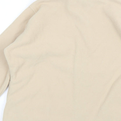 Isle Womens Beige Collared  Polyester Full Zip Jumper Size M