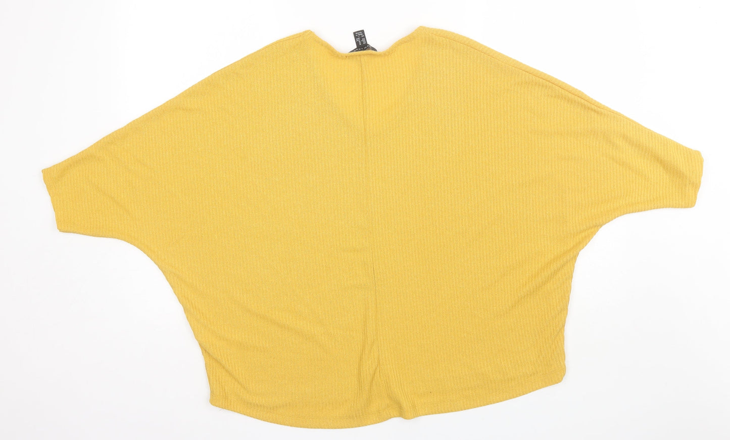 New Look Womens Yellow  Viscose Basic Blouse Size M V-Neck