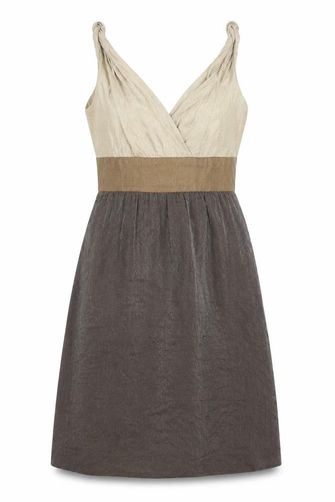 Adrianna Papell Womens Brown  Polyester Shift  Size 8  V-Neck