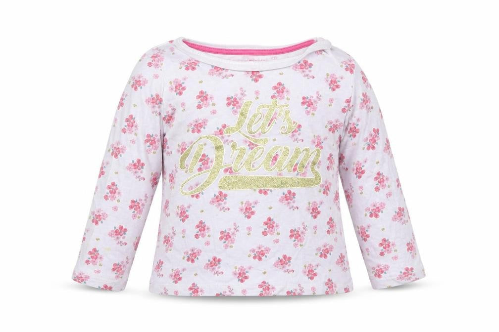 Primark Baby Purple Floral Cotton Basic T-Shirt Size 18-24 Months Round Neck