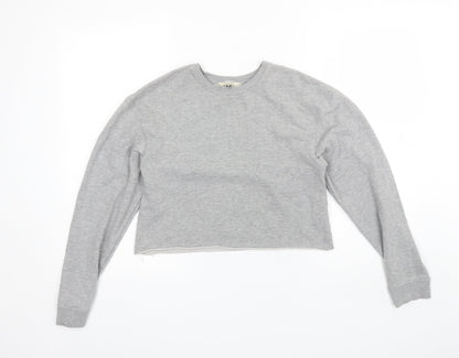 Miss Selfridge Womens Grey Round Neck  Polyester Pullover Jumper Size 6   - Cropped