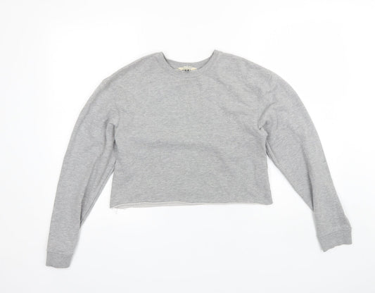 Miss Selfridge Womens Grey Round Neck  Polyester Pullover Jumper Size 6   - Cropped