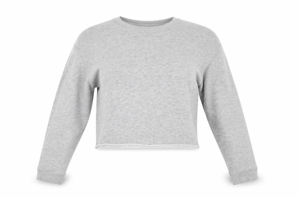 Miss Selfridge Womens Grey Round Neck  Polyester Pullover Jumper Size 6   - Cropped