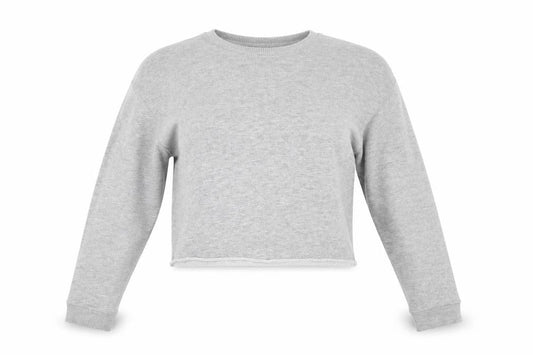 Miss Selfridge Womens Grey Round Neck  Polyester Pullover Jumper Size 6   - Cropped