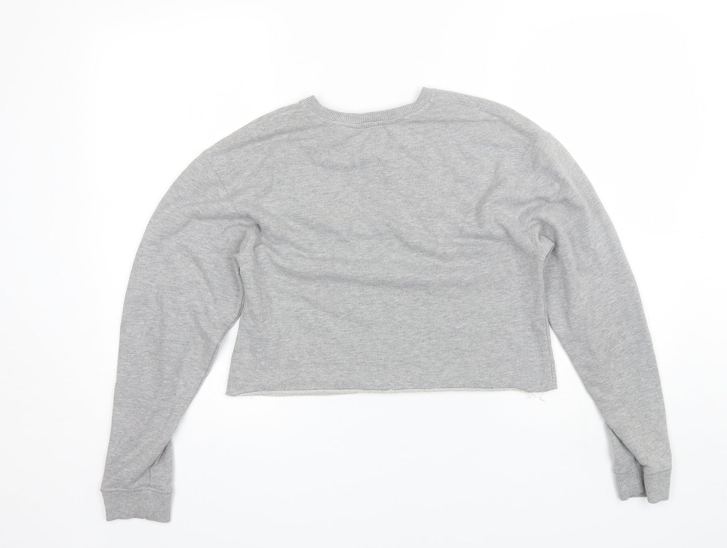 Miss Selfridge Womens Grey Round Neck  Polyester Pullover Jumper Size 6   - Cropped